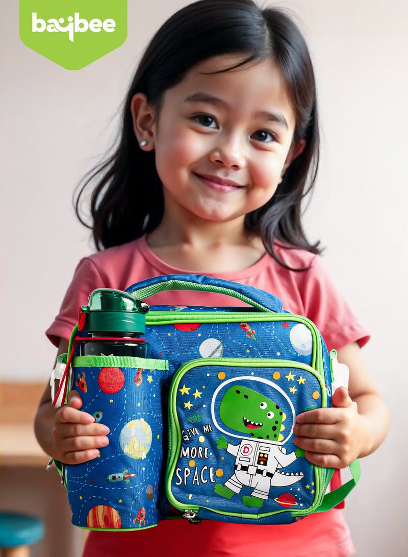 Baybee Insulated Lunch Bag for Kids, Lightweight Kids Lunch Bag for School with Bottle Holder & Carry Handle | Travel Lunch Bag for Toddlers Childrens for Age 3+ Years (Dinosaur) - Image 2