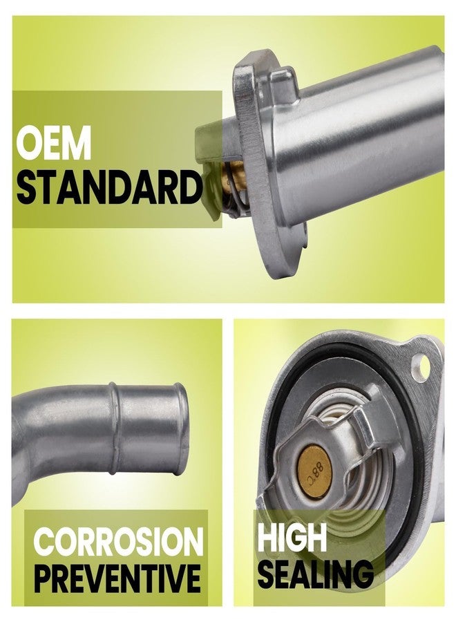 Mocar7 Aluminum Engine Coolant Thermostat Housing Assembly Compatible with 2002-2009 GMC Envoy 2004-2007 Buick Rainier 2002-2009 Chevrolet Trailblazer 2007-2009 Saab 9-7x 4.2L - Image 4