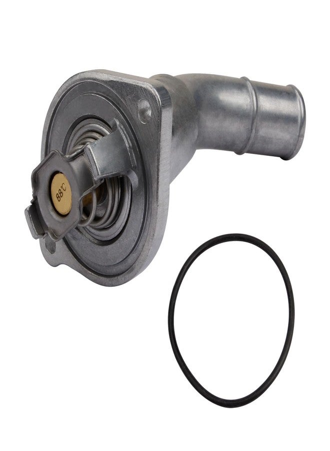 Mocar7 Aluminum Engine Coolant Thermostat Housing Assembly Compatible with 2002-2009 GMC Envoy 2004-2007 Buick Rainier 2002-2009 Chevrolet Trailblazer 2007-2009 Saab 9-7x 4.2L - Image 1