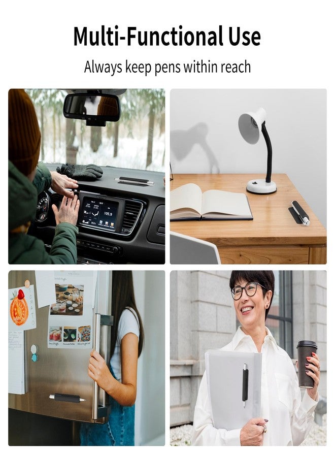 ELETIUO Pencil Holder For Most Pens,Pencils,Self-Adhesive Stick To Notebooks,Diary,Desks,Whiteboards Or Any Surface,Silicone Pen Holder For Home,Office And Desk Organization,Black - Image 3