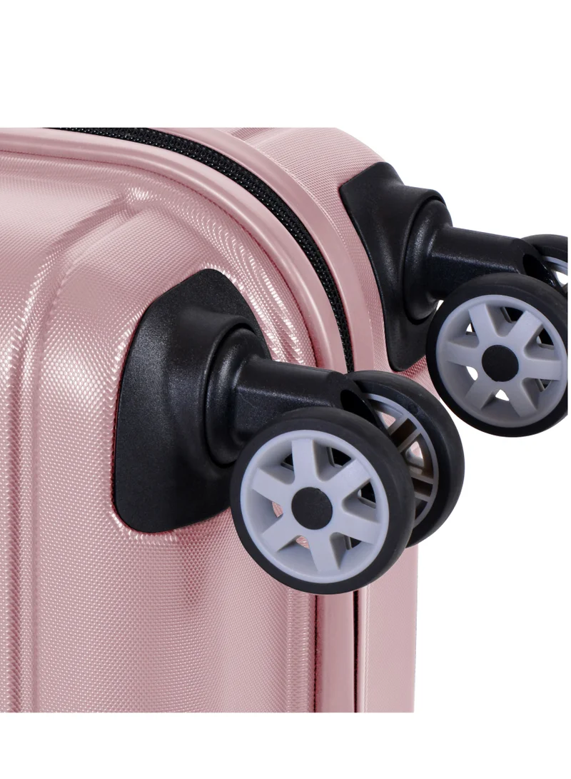 eminent Voyager Hard Side Travel Bags Trolley Luggage Set of 3 Makrolon Lightweight with 4 Quiet Double Spinner Wheels Suitcase with TSA Lock KH91 Pink