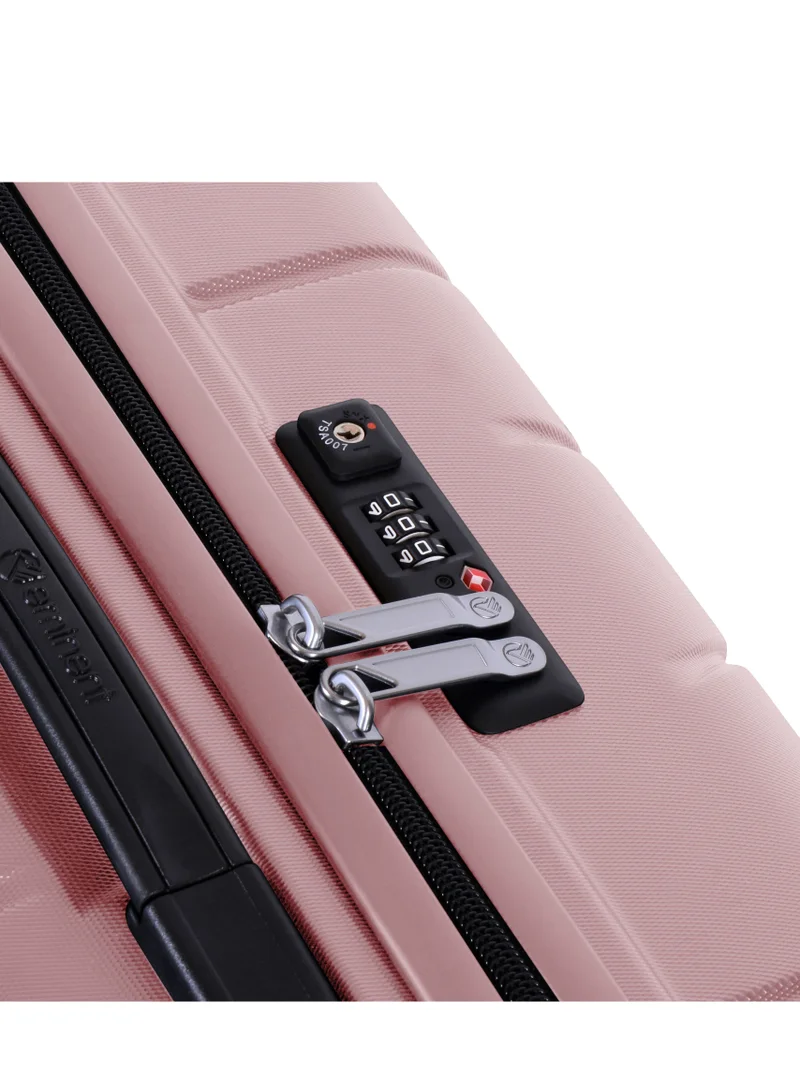 eminent Voyager Hard Side Travel Bags Trolley Luggage Set of 3 Makrolon Lightweight with 4 Quiet Double Spinner Wheels Suitcase with TSA Lock KH91 Pink