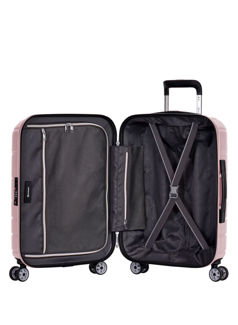 eminent Voyager Hard Side Travel Bags Trolley Luggage Set of 3 Makrolon Lightweight with 4 Quiet Double Spinner Wheels Suitcase with TSA Lock KH91 Pink