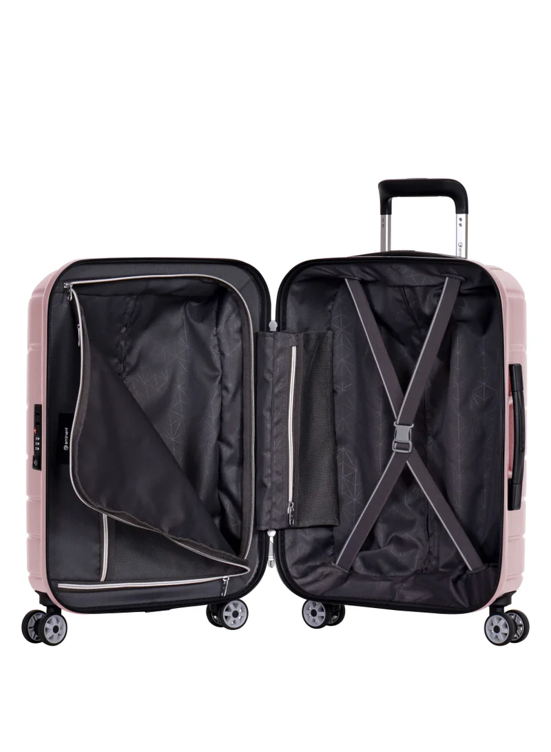 eminent Voyager Hard Side Travel Bags Trolley Luggage Set of 3 Makrolon Lightweight with 4 Quiet Double Spinner Wheels Suitcase with TSA Lock KH91 Pink