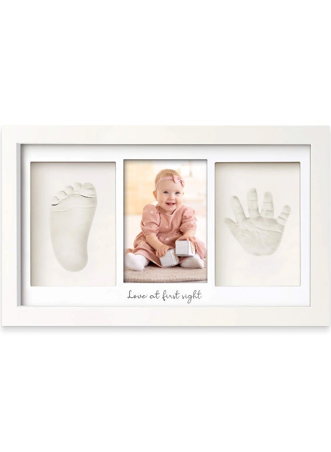 KeaBabies Baby Handprint & Footprint Frame, Baby Keepsake Gift, Alpine White - Image 1