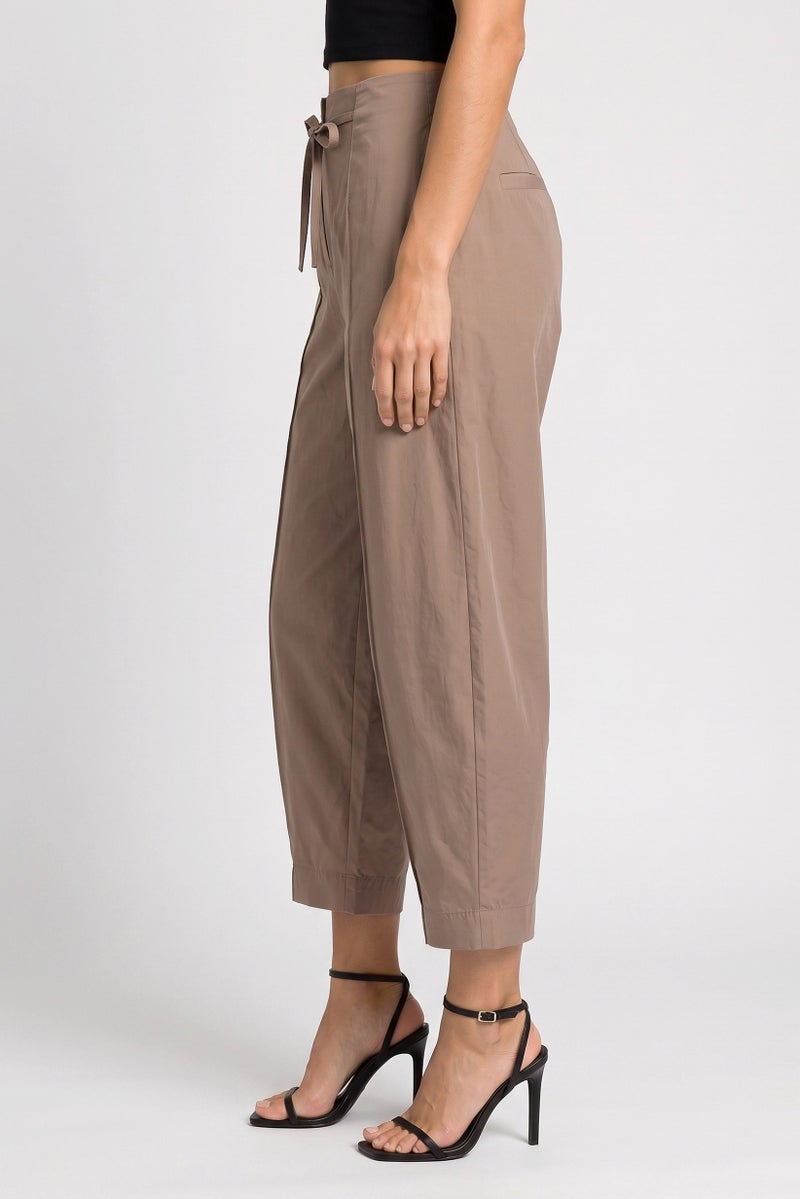 Threadbare Women Regular Fit Plain Straight Leg Pants, Dark Beige - Image 3