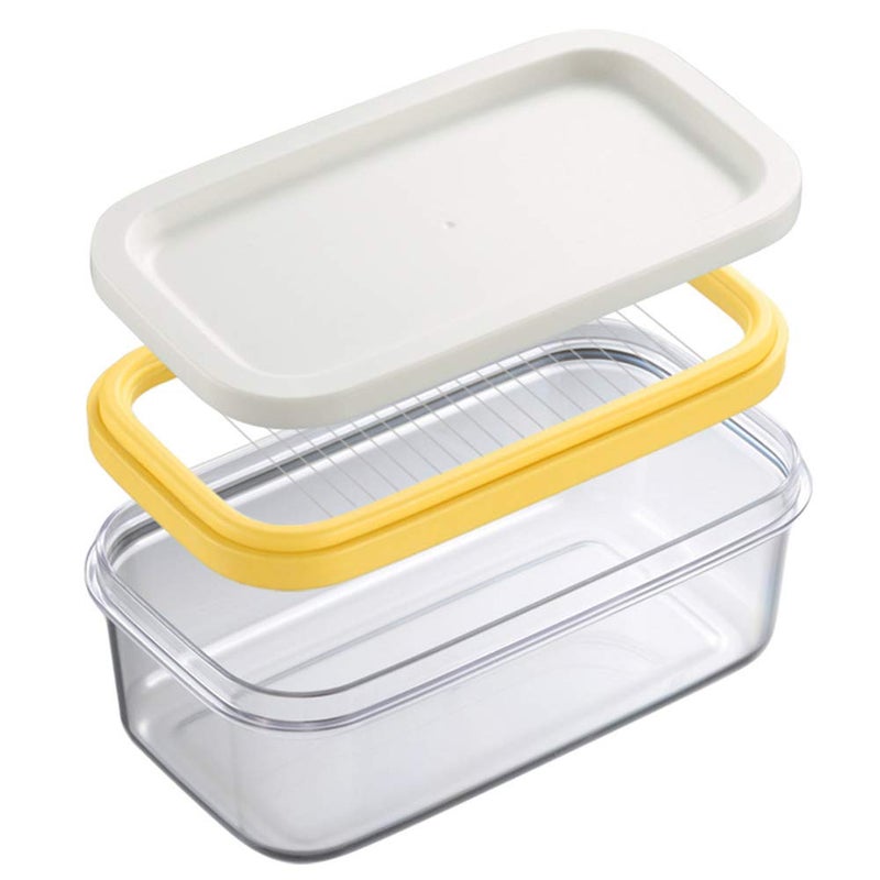 Butter Dish and Slicer Plastic Butter Cutter and Keeper Storage Holder Case with Lid for Countertop or Fridge