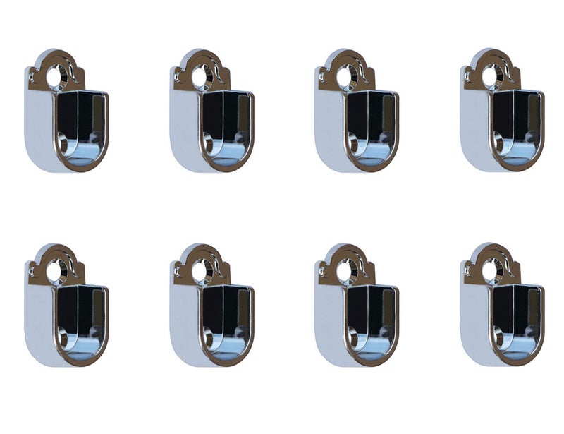 Rmdusk Metal Closet Wardrobe Rod Holder Socket End Support Pipe Bracket U-Shaped Flange for 16mm/0.63" Rod (Set of 8) - Image 3