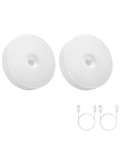 SKY-TOUCH 2pcs Led Night Light 2 Color Mode Motion Sensor Light with Rechargeable Battery Wireless Cabinet Light with USB Charging Cable for Stair Bedroom Living Room Bathroom Kitchen Garage Wardrobe  - Image 1