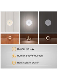 SKY-TOUCH 2pcs Led Night Light 2 Color Mode Motion Sensor Light with Rechargeable Battery Wireless Cabinet Light with USB Charging Cable for Stair Bedroom Living Room Bathroom Kitchen Garage Wardrobe  - Image 3