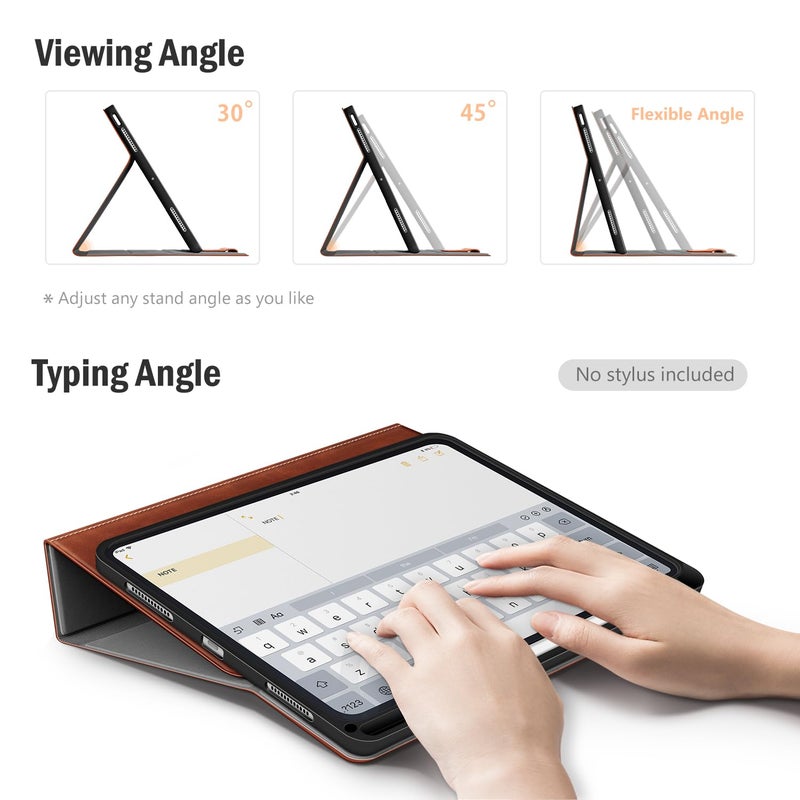 Antbox for iPad Air 13 Inch Case 2026 M4 /2025 M3 /2024 M2, Built-in Pencil Holder, Fully Supports Pencil Pro and Pencil (USB-C), Auto Sleep/Wake Function PU Leather iPad Air 13'' Cover (Brown) - Image 2