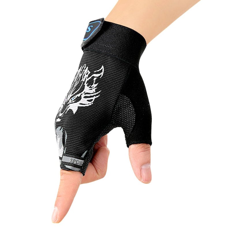 BXT Kids Fingerless Cycling Gloves Mittens Breathable Non-Slip Shock-Absorbing Kids Riding Bike Gloves Girls Boys Fishing Bicycle Roller Skating Hunting Climbing Half Finger Outdoor Sports Gloves - Image 1