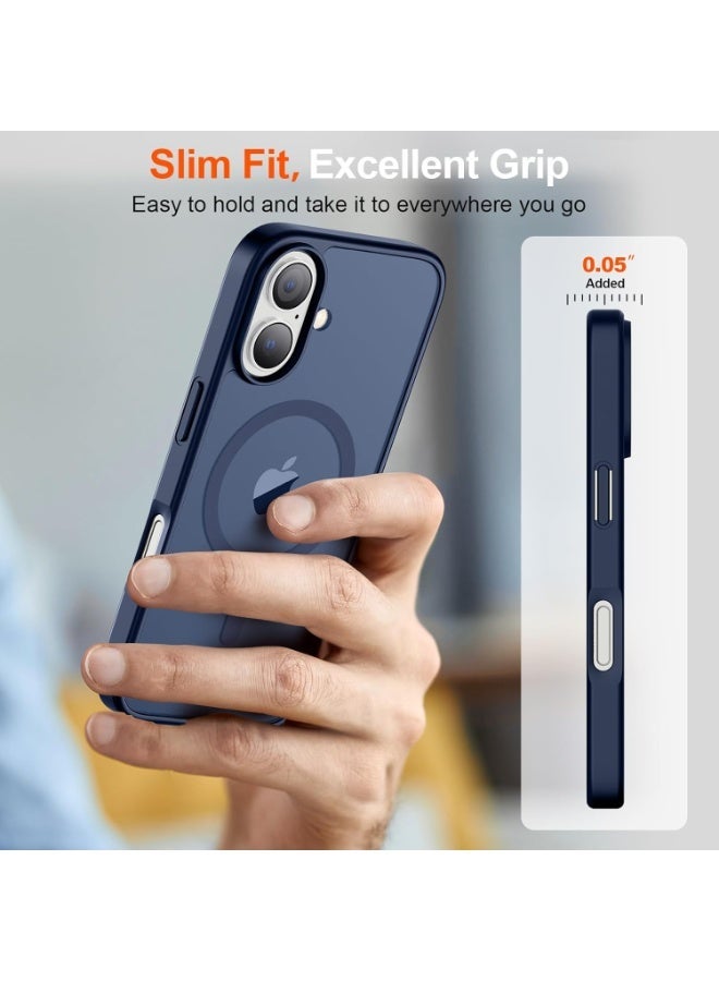 ACLIX Matte Magnetic Case for iPhone 17, Compatible with MagSafe, Plating Luxury Cover, Matte Soft TPU Shockproof Protective Phone Case | Dark Blue - Image 3