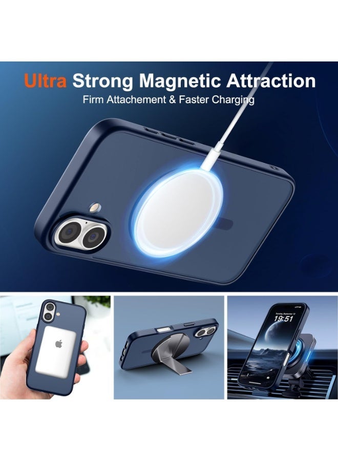 ACLIX Matte Magnetic Case for iPhone 17, Compatible with MagSafe, Plating Luxury Cover, Matte Soft TPU Shockproof Protective Phone Case | Dark Blue - Image 2