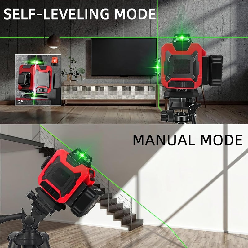 BRAINLE 4D 16 Lines 4x360 Degree Laser Level Line Tool Digital Selfleveling Cube Measurement Instrument Construction Equipment Light Levels Leveller for Machinery Meter Tools - Image 4