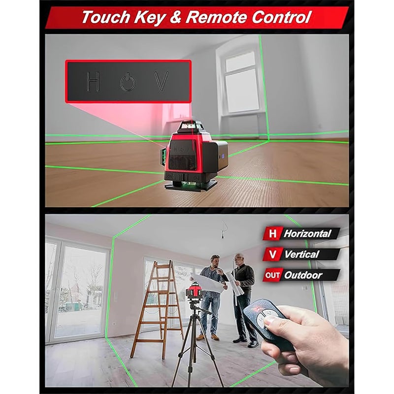 BRAINLE 4D 16 Lines 4x360 Degree Laser Level Line Tool Digital Selfleveling Cube Measurement Instrument Construction Equipment Light Levels Leveller for Machinery Meter Tools - Image 5