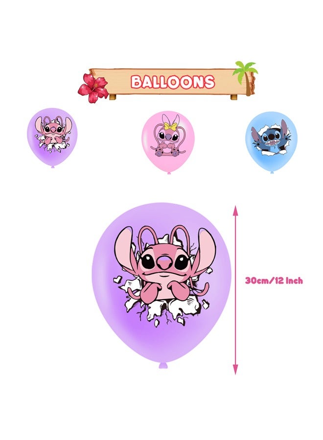 JEEJPV Stitch Balloon Set with Happy Birthday Banner,Cake Topper,Hanging Spins,Perfect for Graduation Baby Shower Birthday Bachelorette Party Backdrop Decoration,Suitable for Indoor and Outdoor - Image 3