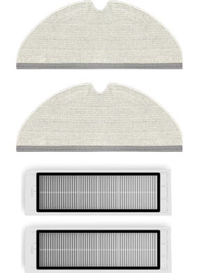 Roborock S6 Maxv Compatible Spare Mop and Hepa Filter - 4 Pieces