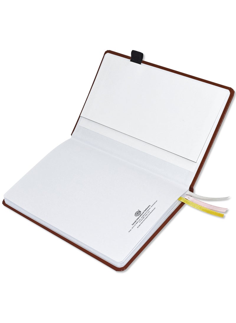 FIS FIS Budget Planner with Elastic Pen Loop German Bonded Leather, Size A5, White Paper, 100 GSM, 128 Pages, Hard Cover, Round Corners, Colour Brown - FSORA5BPLANBLBR  - Image 3