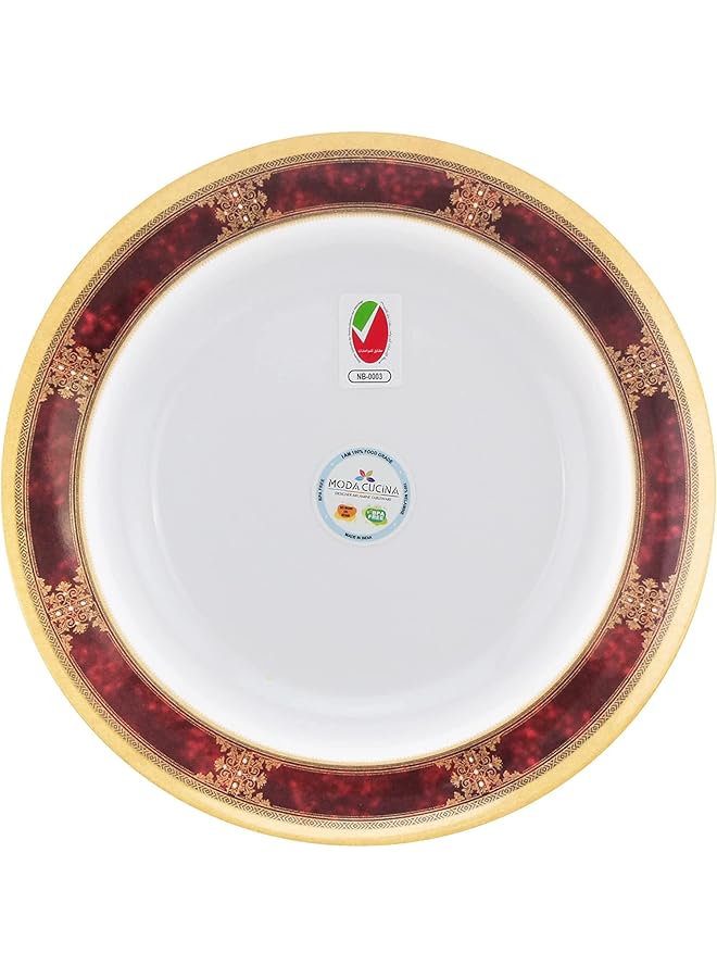 مودا كوتشينا طبق ميلامين أحمر عرقي صغير، أدوات مائدة نابضة بالحياة وآمنة، معتمد من هيئة الإمارات للمواصفات والمقاييس (ESMA)، مقاس 19 سم