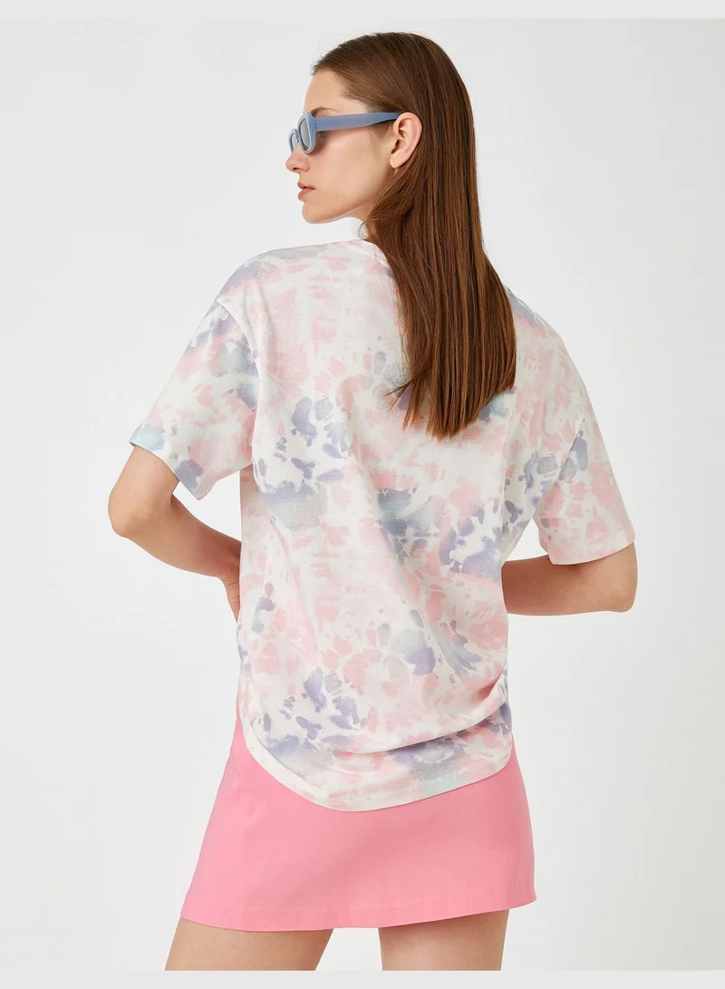 KOTON Slogan Printed T-Shirt Crew Neck