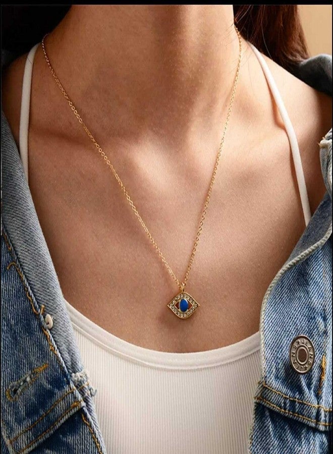 Silly Panda 5 Pcs Combo Latest Western Minimal Evil Eye Pendant Gold Plated Necklace Gifts for Girls Aesthetic Jewelry - Image 5