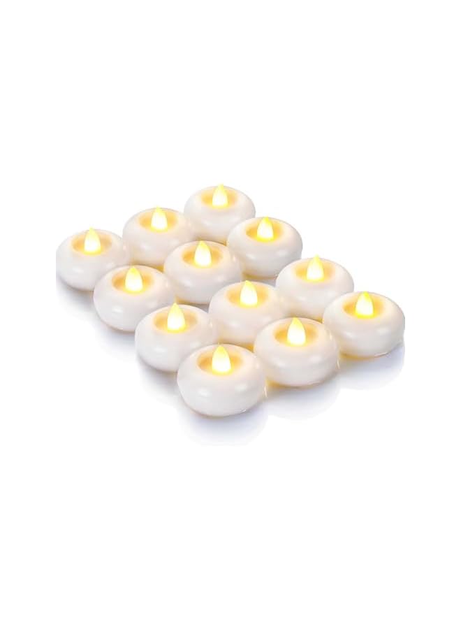 The Bros Flameless Glowing Floating Candle, Plastic Battery Powered Flickering Waterproof Tealight, For Cylindrical Vases, Weddings, Parties, Swimming Pools - Image 2
