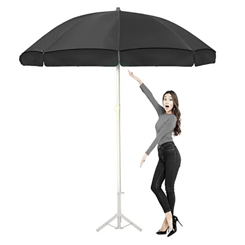ORILEY Garden Umbrella with Stand Foldable Big Size (6ft Height 36 Inch Rib Arm) Heavy Duty Waterproof Rain & UV Sun Protection Outdoor Patio for Balcony Shedding Cantilever & Lawn (Black) - Image 1