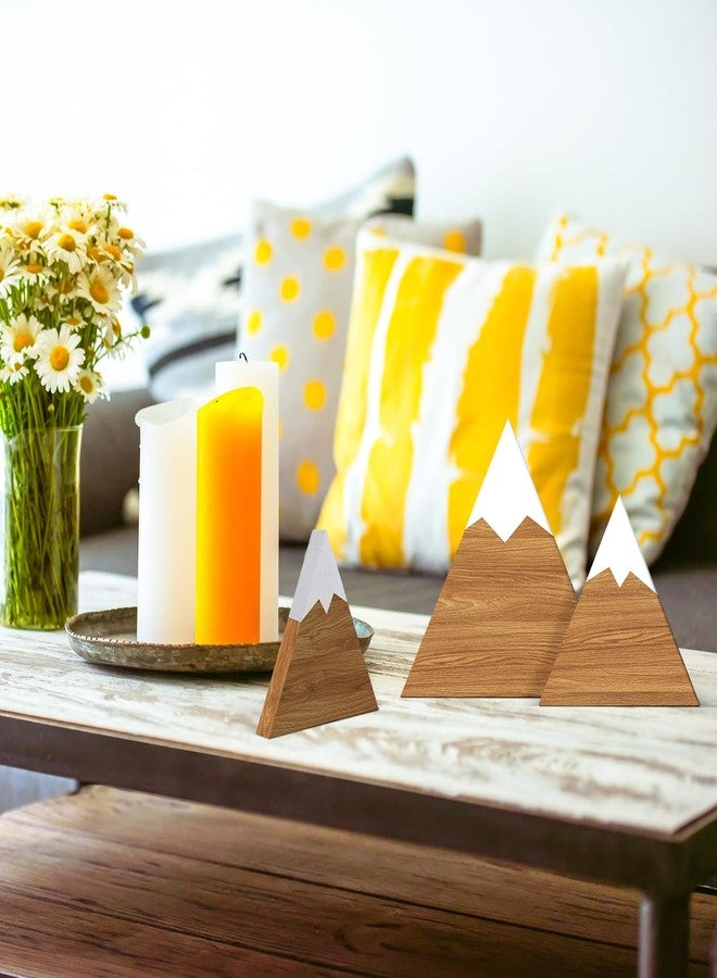 مايتيز مجموعة ديكور رف جبلي من مايتيز، 3 قطع، 3 أحجام، لوحة خشبية جبلية، لوحة خشبية ريفية، لوحة مغامرات، ديكور غرفة أطفال، قطعة مركزية لطاولة السفر للمنزل (بيج) - Image 5