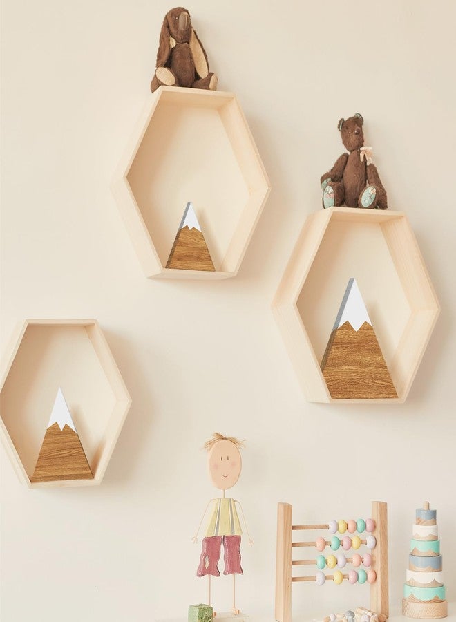 مايتيز مجموعة ديكور رف جبلي من مايتيز، 3 قطع، 3 أحجام، لوحة خشبية جبلية، لوحة خشبية ريفية، لوحة مغامرات، ديكور غرفة أطفال، قطعة مركزية لطاولة السفر للمنزل (بيج) - Image 4