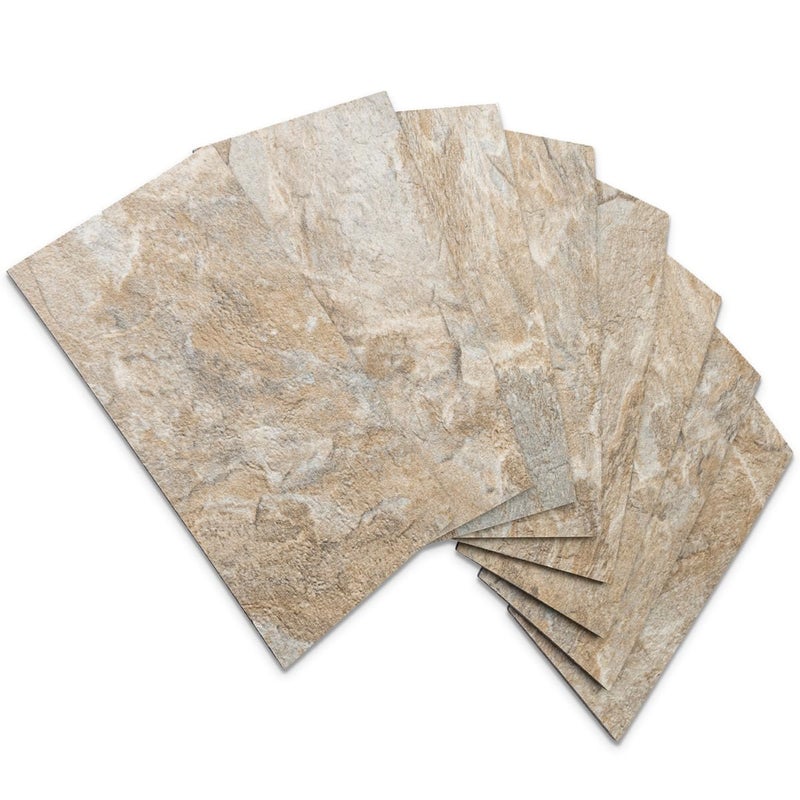 AULIGET 100-Piece Peel and Stick Backsplash Wall Tiles  3"" x 6"" PVC Sandstone Faux Stick on Tiles for Backsplash Kitchen  Bathroom  Laundry Room  Camper  Fireplace - Image 1