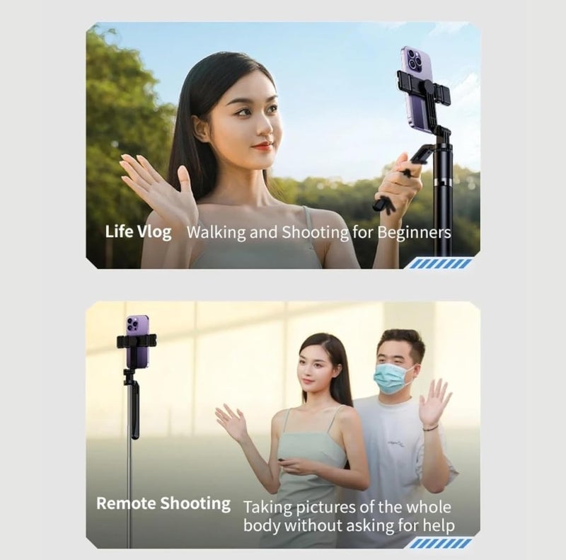 Fire Turtle عصا سيلفي X3 مع قاعدة ثلاثية، بطول 6 أقدام، جهاز تحكم عن بعد لاسلكي، حامل قابل للفصل، متوافق مع بلوتوث لهواتف آيفون/أندرويد - مثالي لتصوير الفيديو والتصوير الفوتوغرافي (عصا سيلفي R16) - Image 4