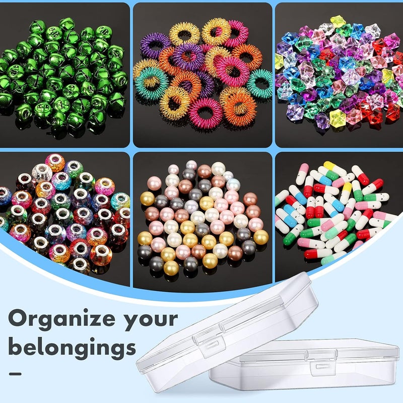 Jetec 6 Pieces Mini Plastic Clear Beads Storage Containers Box for Collecting Small Items, Beads, Jewelry, Business Cards, Game Pieces, Crafts (5.2 x 3 x 1.2 Inch) - Image 4