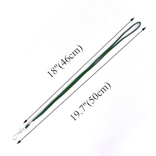 HOSL 100 Pack Badge Lanyards Office Lanyard ID Card Lanyards Business Card/Students/Employee Lanyards Round 36" With Swivel Hook (Green) - Image 3