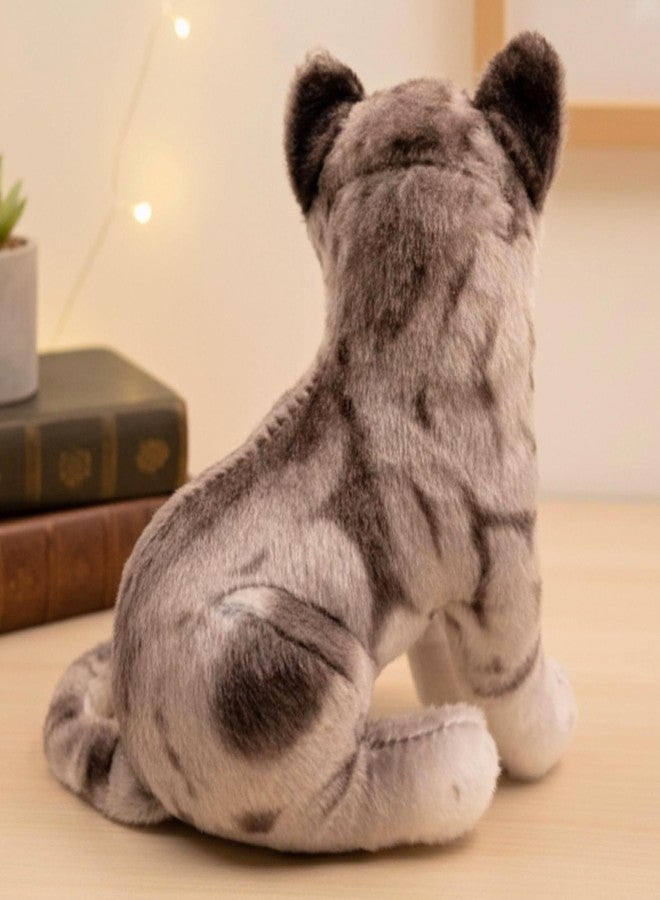 Tickles Cute Musical Sitting Cat with Meow Meow Sound Soft Stuffed Plush Animal Toy for Kids Boys & Girls Birthday Gift (Color: Dark Grey Size: 25 cm) - Image 4