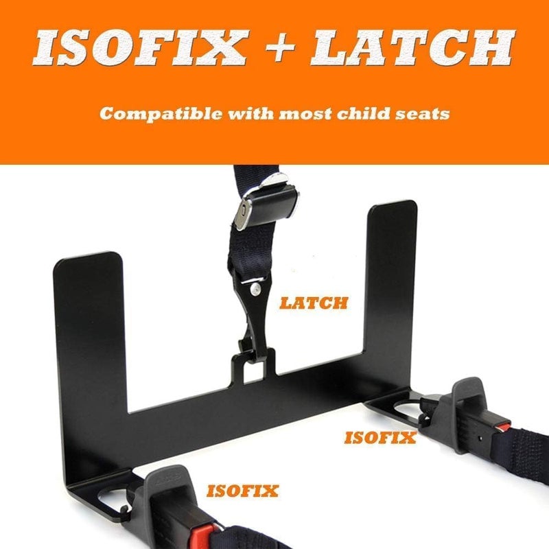 Chelhead Car Seat LATCH Anchor Hooks, ISOFIX Child Safety Seat Mount Bracket Steel Latch Interface for ISOFIX Belt Connector - Image 2