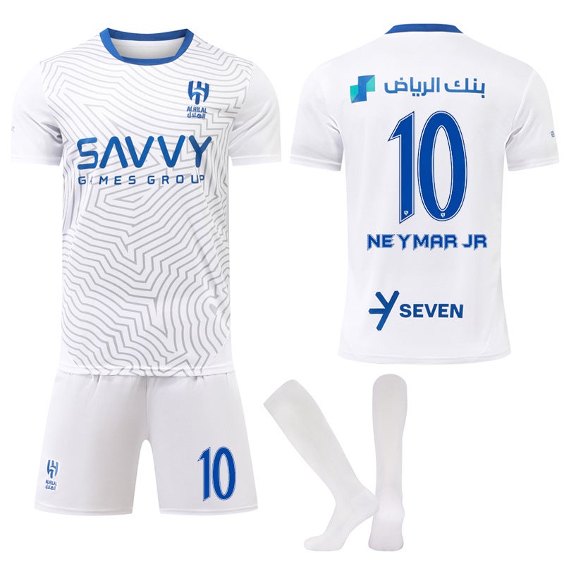 طقم قميص الهلال الخارجي الأبيض رقم 10 نيمار لكرة القدم 2024/25 - Image 1