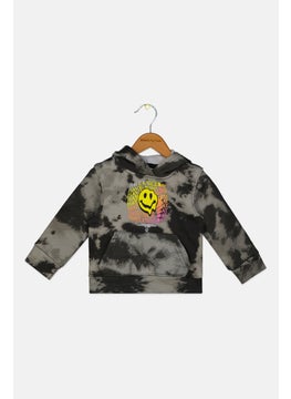 Originals by Brooklyn Cloth Toddlers Boy Hooded Tie Dyed Long Sleeves Sweatshirt, Grey,Black  - Image 1