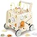 Pithfor Wooden Activity Cube Push Walker Wooden Baby Walker Montessori Push Toys for Babies Learning to Walk SittoStand - Image 3