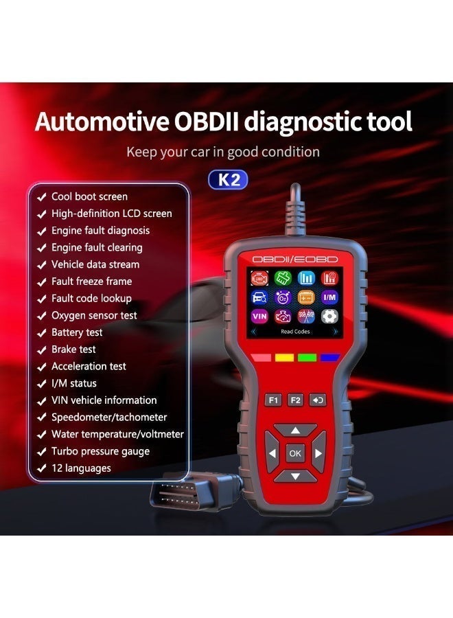 RAYHONG Universal Car OBD 2 Diagnostic Scanner, Car Fault Detector Diagnostic Scanner, Multilingual Plug & Play for All OBD2 & EOBD Vehicles - Image 4