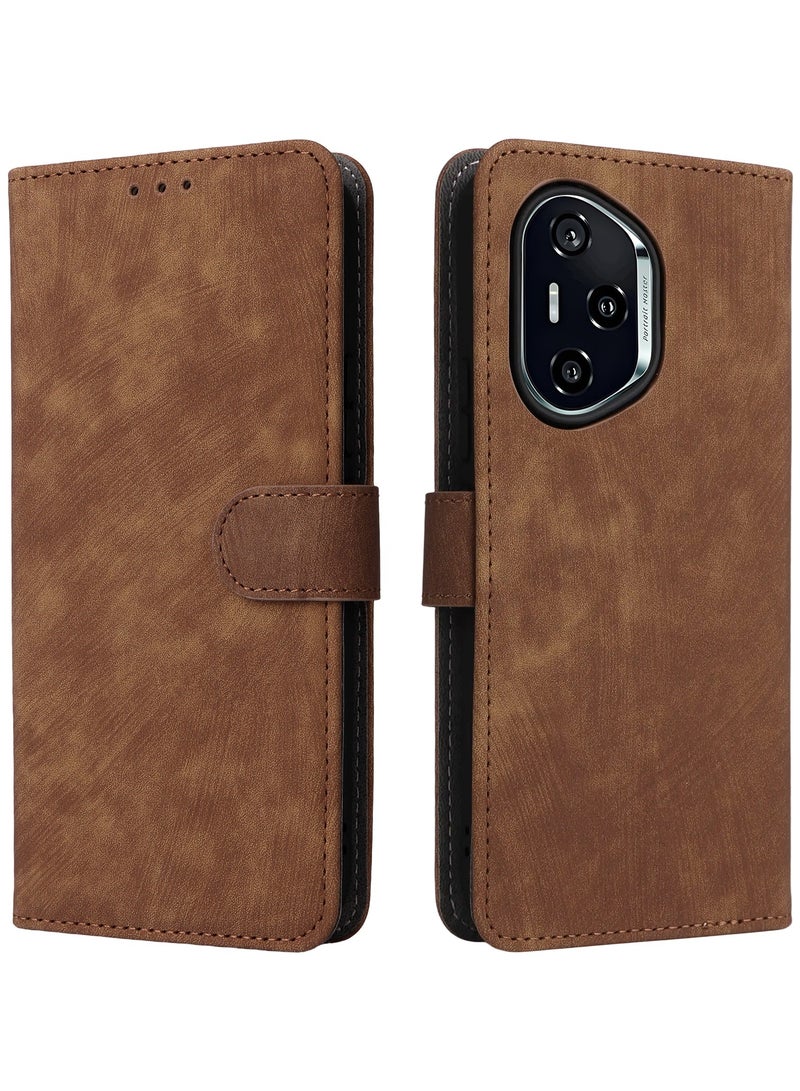 For Honor 400 Flip Cover with Detachable lanyard, PU Leather Full Body Protection Shockproof Flip Mobile Phone Case, RFID Anti-theft Brush Folio Wallet Case - Image 3