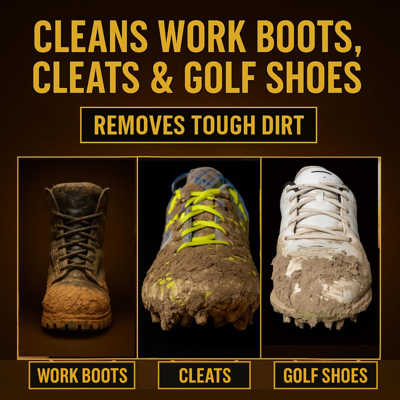 Eagle Heavy-Duty Boot & Cleat Brush â€“ Tough Bristle Scrubber for Muddy Boots, Football Cleats & Golf Shoes â€“ Rugged Cleaning Tool for Soles, Treads & Outsoles â€“ Wood Handle, Outdoor-Ready - Image 3