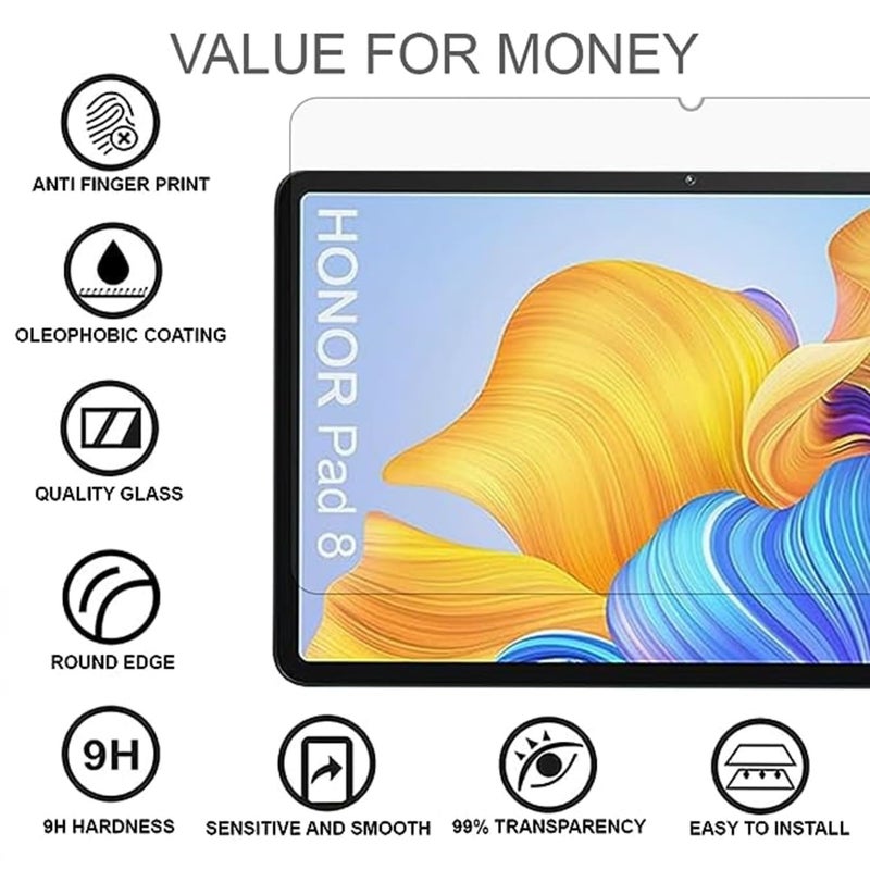 SPCORE Tempered Glass Full Screen Protector Compatible With Honor Pad 8 12 Inch Smartphone (2023)(Transparent) (Pack Of 1) - Image 5