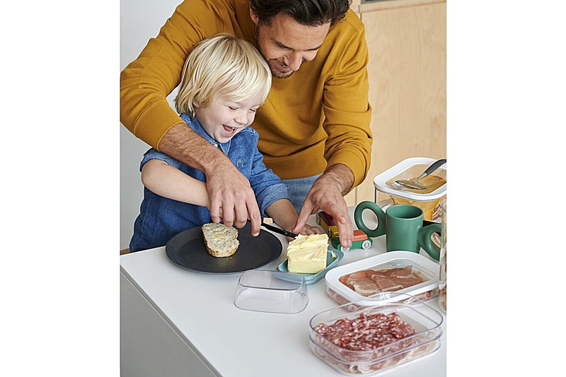 Mepal Modula Rounded Food Storage Box with Lid | Ideal for Cold Cuts, Cheese, and More | Stackable Design | Transparent Framed Lid | BPA-Free, Nordic White (18.6oz/550ml) - Image 2