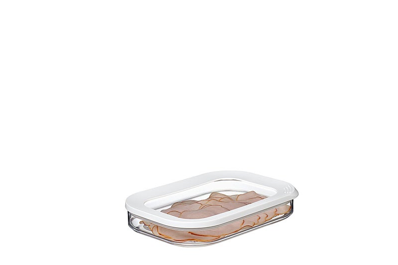 Mepal Modula Rounded Food Storage Box with Lid | Ideal for Cold Cuts, Cheese, and More | Stackable Design | Transparent Framed Lid | BPA-Free, Nordic White (18.6oz/550ml) - Image 4