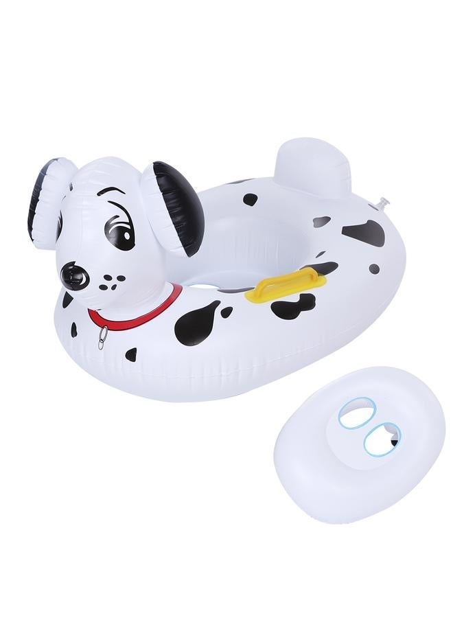 Cute Cartoon Animal Dog Shape Baby Swim Ring Kids Inflatable Swimming Boat with Pump - Image 3