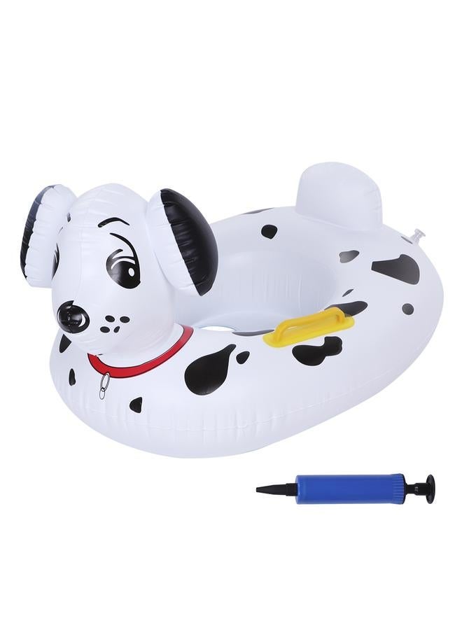Cute Cartoon Animal Dog Shape Baby Swim Ring Kids Inflatable Swimming Boat with Pump - Image 1