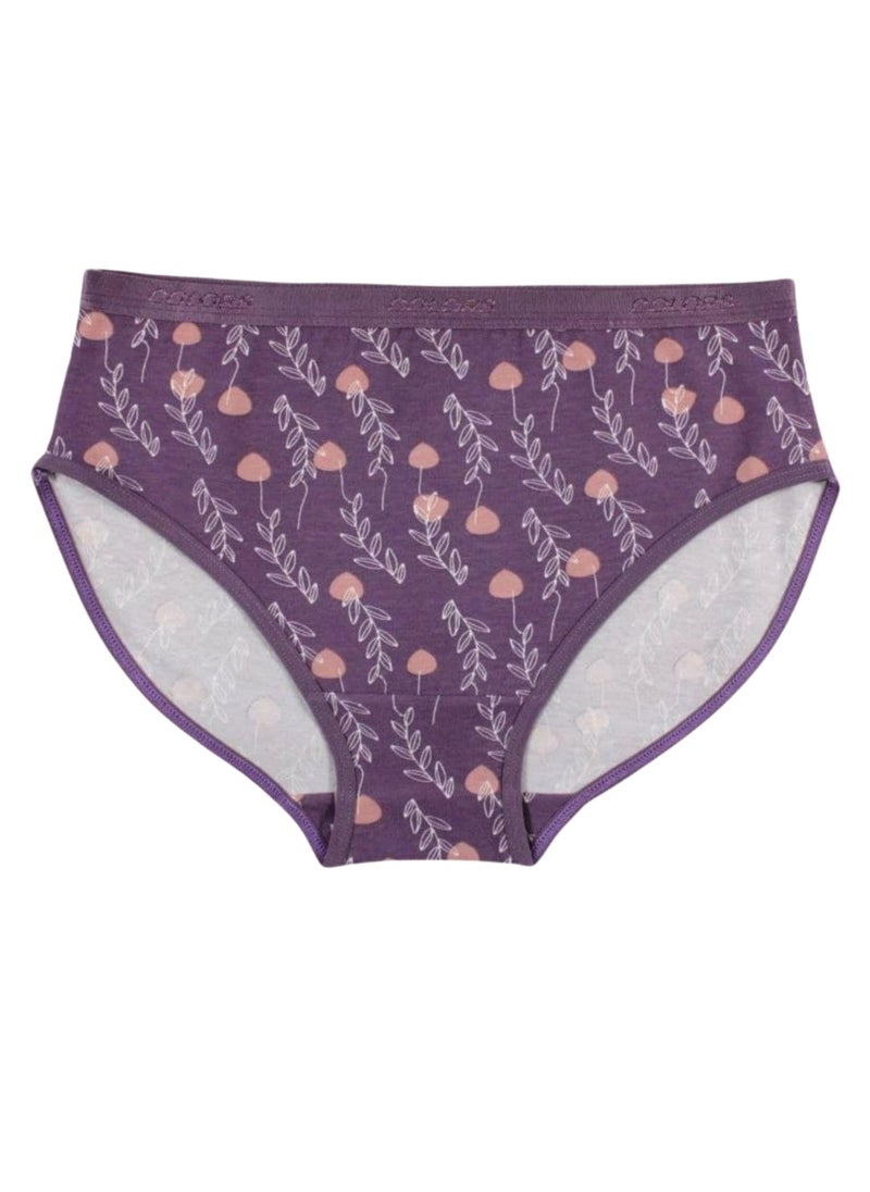 COLORS - Pack Of 6 Printed Cotton Brief Panties Underwear For Women - Image 1