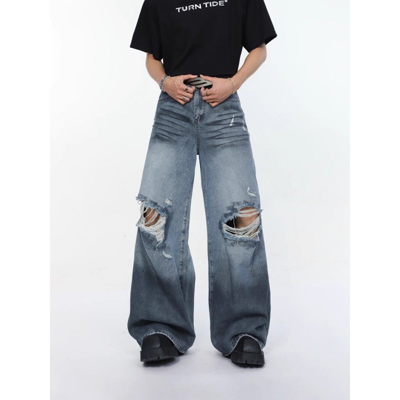 Unisex Classic Denim Jeans Loose Fit Daily Outdoor Wear - Image 2