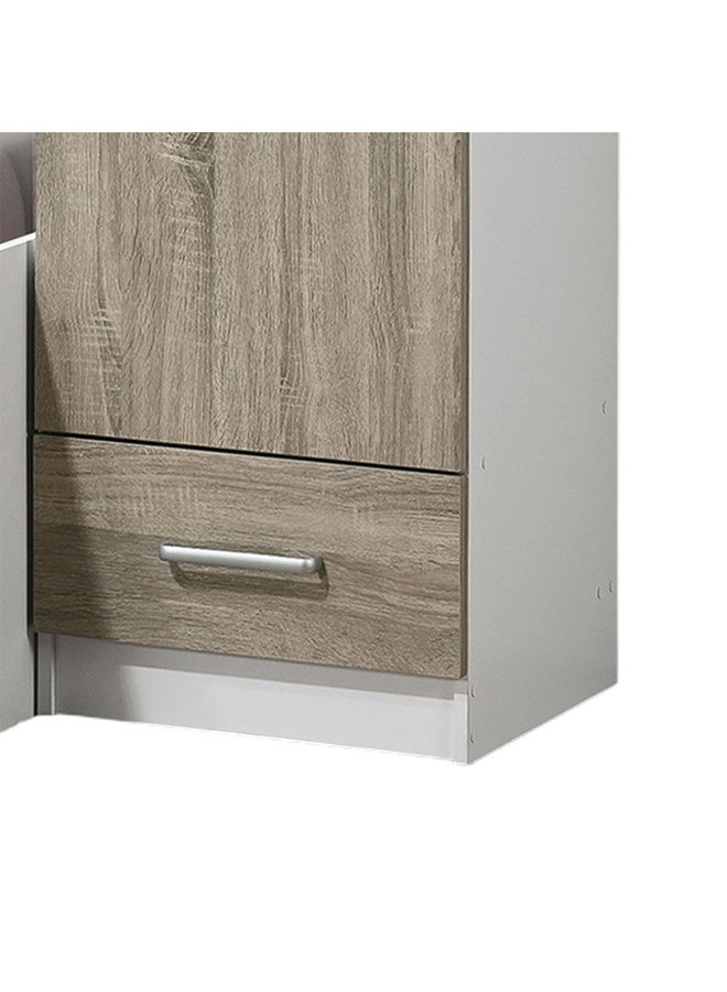 DANUBE HOME سرير مورفي للنوم والتخزين 90x200 + سرير سحب + خزانة حائط + خزانة باب واحدة (2 قطعة) + USB - أبيض + سونوما - Image 4